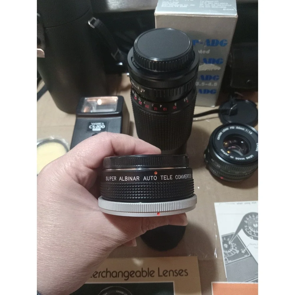 Canon AE-1 Camera + Vintage Lenses/Accessories Filter Flash Cannon Lens Fed Film